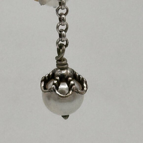 Brighton ATMA Just Pearls Crystals Silver Plated French Wire Earrings - Picture 10 of 12